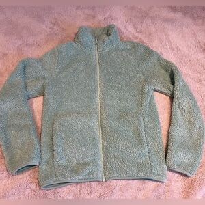 XS Turquoise Fleece Full-Zip Sweater from Uniqlo